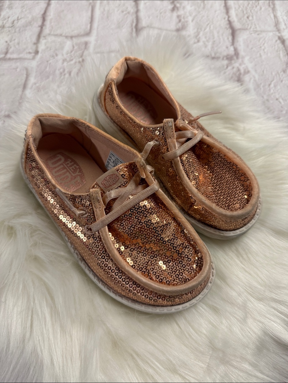 Hey Dude Kids Blush Wendy Disco Sequin Sneakers